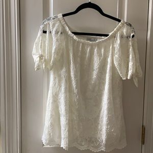 Off the shoulder Ivory Lace Blouse